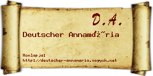 Deutscher Annamária névjegykártya